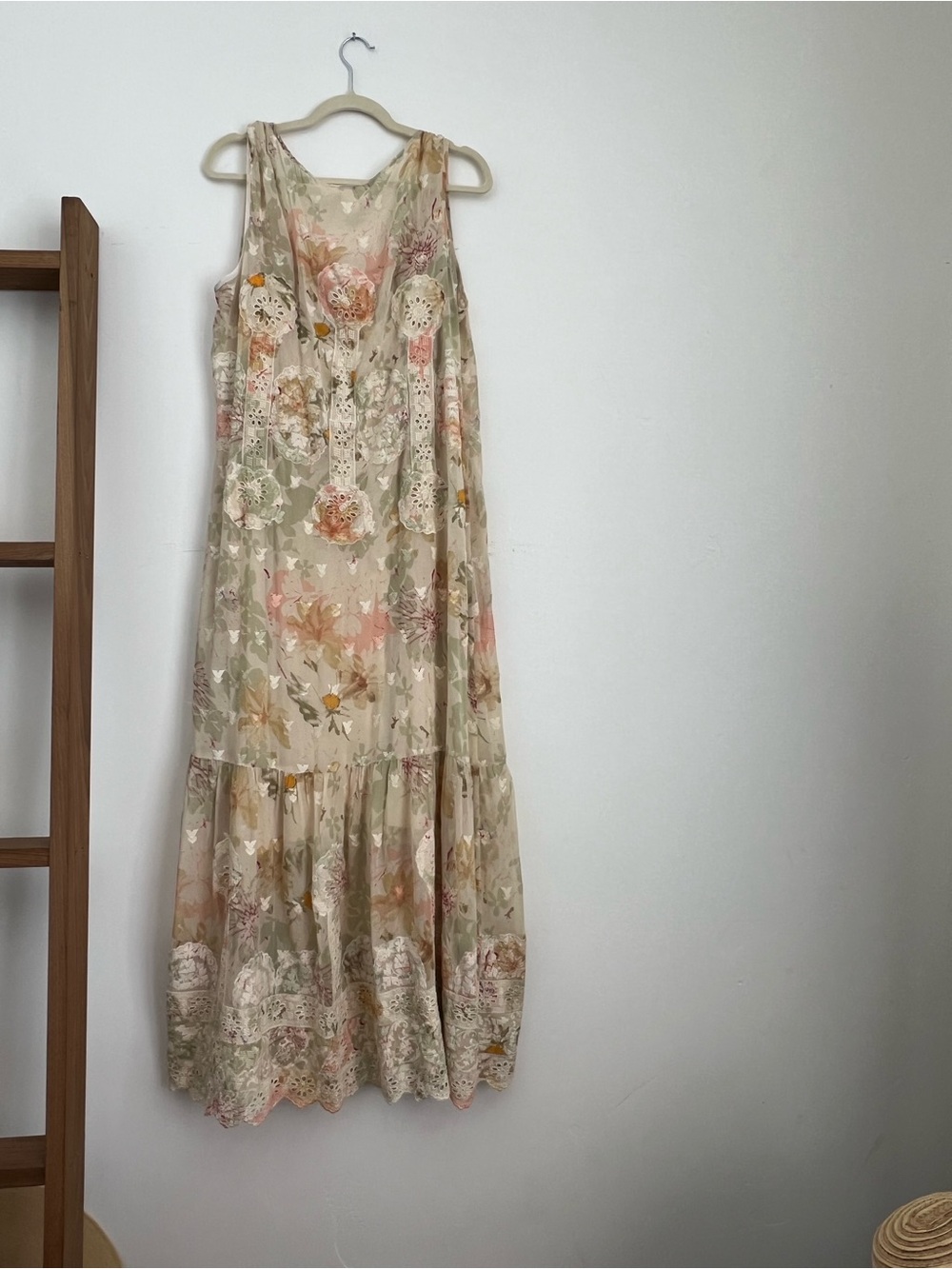 Sundance Floral Eyelet Lace Trim Maxi Dress size XL - Picture 5 of 5